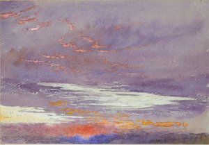 Estudio del amanecer: nubes púrpuras, marzo de 1868 de John Ruskin