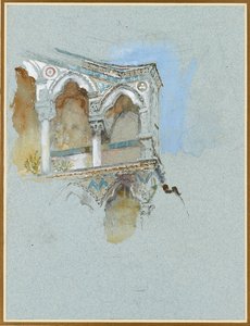 Estudio del gótico pisano Parte de la fachada de San Michele en Borgo, Pisa, 1 de julio de 1890 de John Ruskin