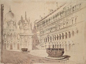 El patio del Palacio Ducal, Venecia, mayo de 1841 de John Ruskin