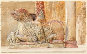 El grifo llevando el eje norte de la entrada oeste del Duomo, Verona, 18 - 28 de junio de 1869 de John Ruskin