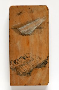 La Trinchera del Valle de Chamonix y los Picos sobre la Trinchera, c.1856 (pluma y tinta y acuarela sobre madera) de John Ruskin