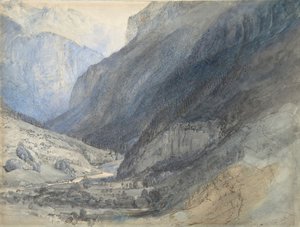 El valle de Lauterbrunnen, Suiza, ca. 1866 de John Ruskin