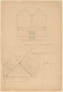 Estudio de un retablo y paneles de techo de John Russell Pope