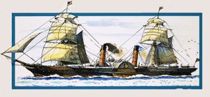 El vapor de ruedas británico Persia de John S. Smith