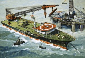 El Galatea, equipado con una grúa de carga pesada de John S. Smith