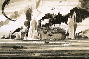 El hundimiento del Lancastra frente a St Nazaire en junio de 1940 de John S. Smith