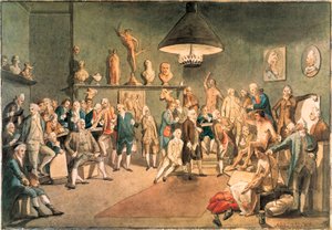 Los académicos de la Real Academia en Londres, copia de una pintura de Johann Zoffany de John Sanders