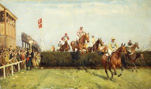 El Gran Nacional de Steeplechase: Salto de Valentine de John Sanderson Wells