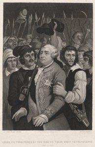 Luis XVI amenazado por la turba en su visita a las Tullerías