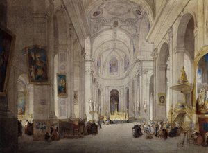El Interior de la Iglesia de St. Sulpice, París de John Scarlett Davis