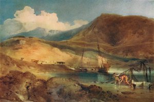 Cader Idris, desde las arenas de Barmouth, siglo XIX de John Sell Cotman