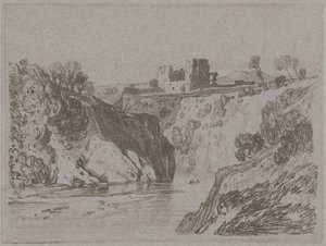 Castillo sobre un desfiladero rocoso de John Sell Cotman