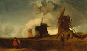 Drenaje Mills in the Fens, Croyland, Lincolnshire de John Sell Cotman