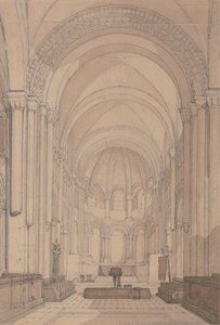 Extremo este de la iglesia abacial de Saint Georges de Bocherville, cerca de Ruán, Normandía de John Sell Cotman