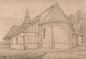 Extremo este de la iglesia abacial de San Pablo en Ruán, Normandía de John Sell Cotman