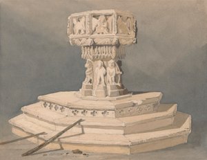 Fuente de la iglesia de Happisburgh, Norfolk de John Sell Cotman