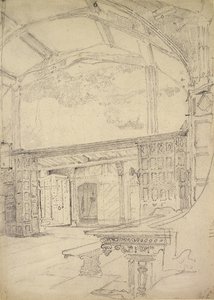 Interior del Gran Salón, Little Moreton Hall, Cheshire de John Sell Cotman