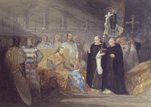 Rey Juan y el príncipe Enrique en la abadía de Swinstead de John Sell Cotman