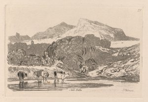 Liber Studiorum: Lámina 21, Vista en el norte de Gales, 1838 de John Sell Cotman
