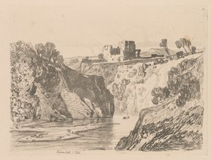 Liber Studiorum: Placa 27, Castillo de Kilgarren, Gales del Norte, 1838