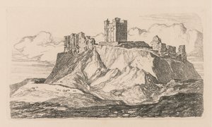 Liber Studiorum: Placa 30, Castillo de Bambro, Northumberland, 1838 de John Sell Cotman