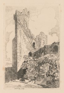 Liber Studiorum: Placa 32, Castillo de Caernarvon, Gales del Norte, 1838 de John Sell Cotman