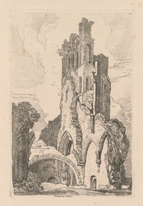 Libro de estudios: Lámina 34, Abadía de Llanathony, Monmouthshire de John Sell Cotman