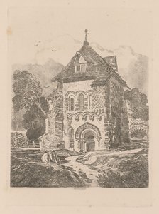 Liber Studies: Placa 36, ​​Iglesia cerca de Durham de John Sell Cotman