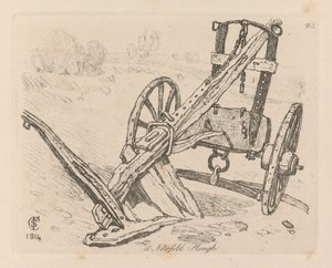 Liber Studiorum: Placa 43, Un Arado de Norfolk, 1814 de John Sell Cotman