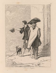 Liber Studiorum: lámina 45, mendigos franceses de John Sell Cotman