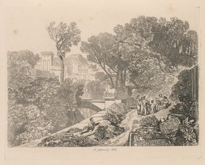 Liber Studiorum: Placa 6, El juicio de Midas, 1838 de John Sell Cotman