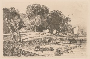 Liber Studiorum: Lámina 8, Millbank sobre el Támesis de John Sell Cotman