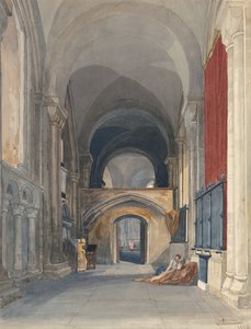 Catedral de Norwich: Interior de la nave norte del coro, mirando al este de John Sell Cotman