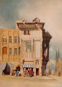 Casas antiguas, con figuras, c. 1836 de John Sell Cotman