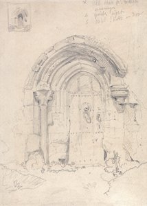 Pórtico de la iglesia de Stratton Saint Mary, Norfolk de John Sell Cotman