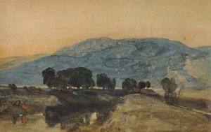 Paisaje rocoso, atardecer, 1923 de John Sell Cotman