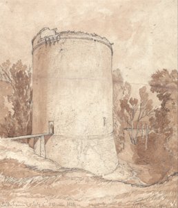 Torre redonda del castillo de Lillebonne, Normandía de John Sell Cotman