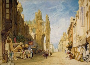 Escena callejera en Alençon, Normandía, 1828 de John Sell Cotman