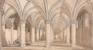 Sala de los Barones, Mont Saint Michel de John Sell Cotman