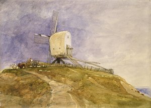Molino de viento en una colina, siglo XIX de John Sell Cotman