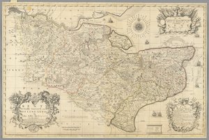 Kent, topografiado y delineado por John Seller, c.1680 (grabado) de John Seller