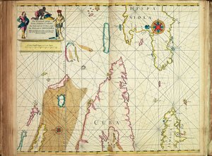 El paso de barlovento desde Jamaica, entre el extremo oriental de Cuba y el extremo occidental de La Española. de John Seller