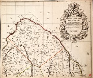 Mapa nuevo y exacto de la isla de Barbados en América, según el levantamiento topográfico realizado en los años 1717 a 1721 por William Mayo de John Senex