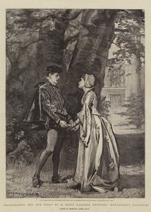 Ilustrando la nueva historia de H. Rider Haggard, titulada La hija de Moctezuma de John Seymour Lucas