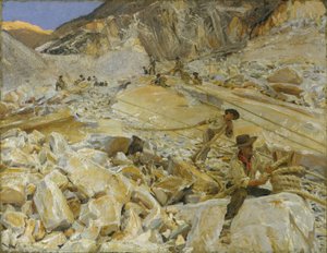 Bajando Mármol de las Canteras a Carrara, 1911 de John Singer Sargent