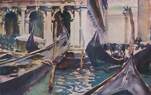 Góndolas por la Piazzetta, c1904, 1925 de John Singer Sargent