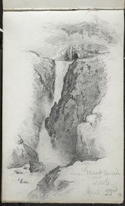 Gran cascada, Tívoli, Italia, 22 de abril de 1869 de John Singer Sargent
