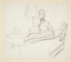Señora en la mesa de té de John Singer Sargent
