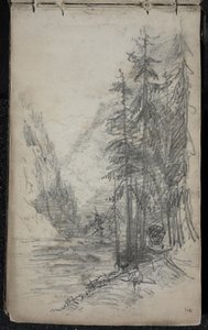 Paisaje montañoso con árboles, 1871-72 de John Singer Sargent