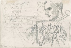 Cabeza napoleónica y Juicio de Paris [verso], c. 1871-1872 de John Singer Sargent